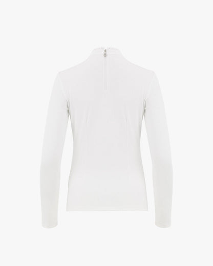 フリルハイネックロングスリーブTシャツ