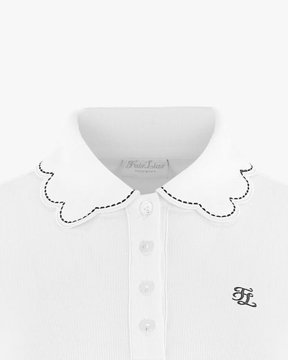 ウェーブカラーTシャツ