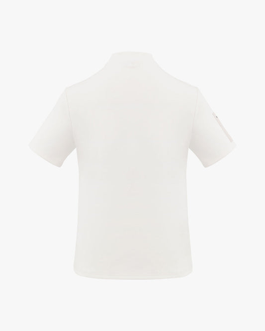 モックネックスリーブ ウーヴンパッチTシャツ
