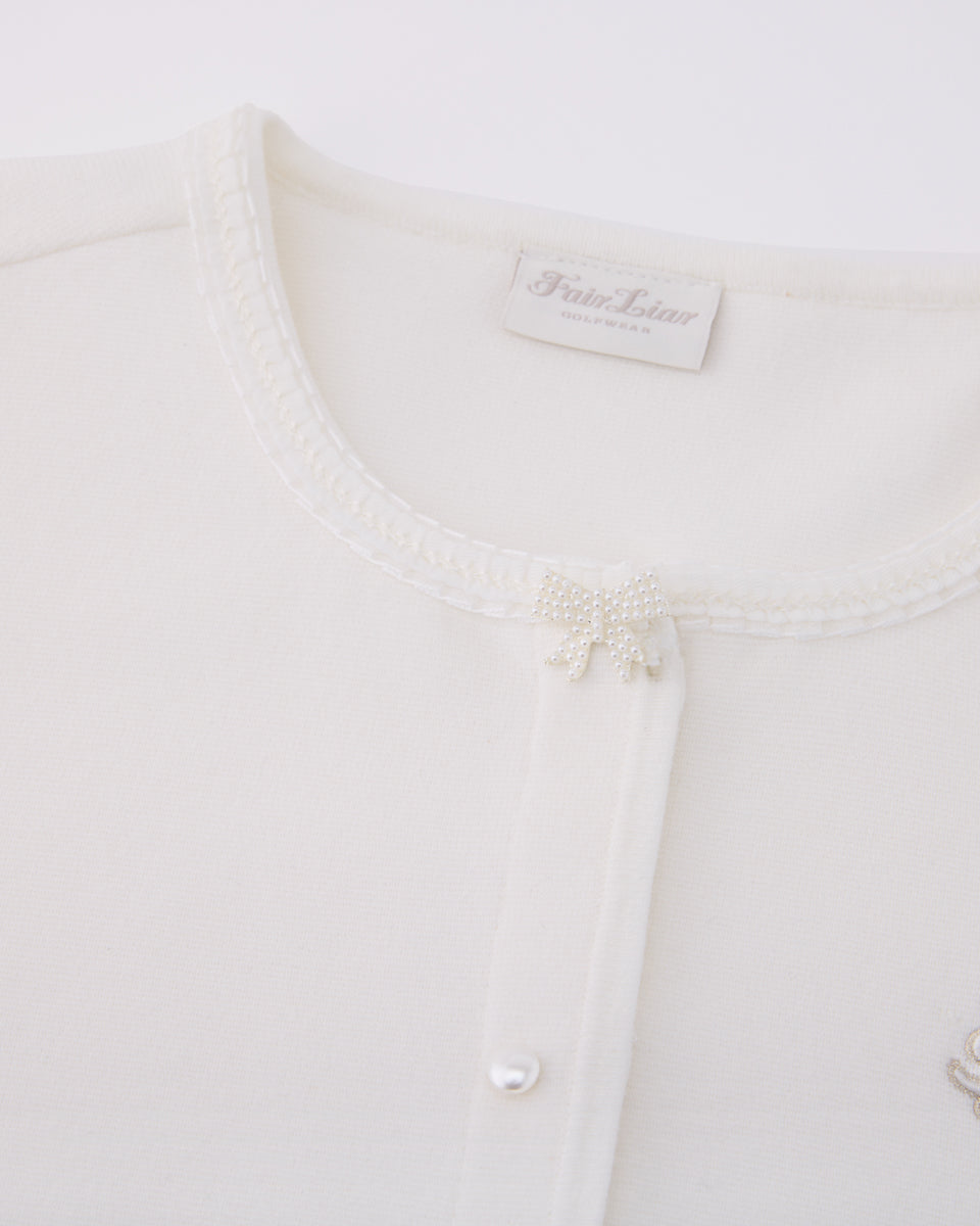 25SS パールリボンジャケットカーディガン