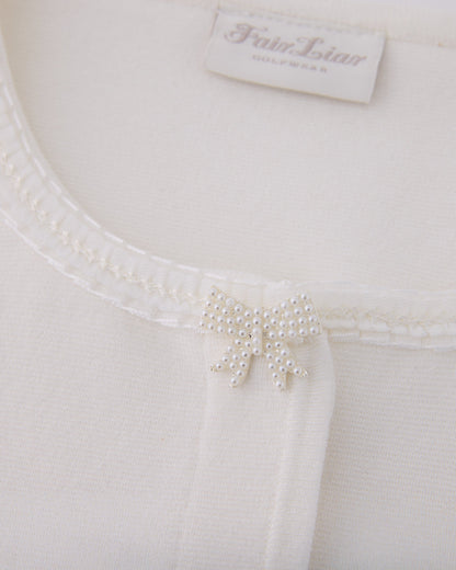 25SS パールリボンジャケットカーディガン