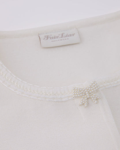 25SS パールリボンジャケットカーディガン