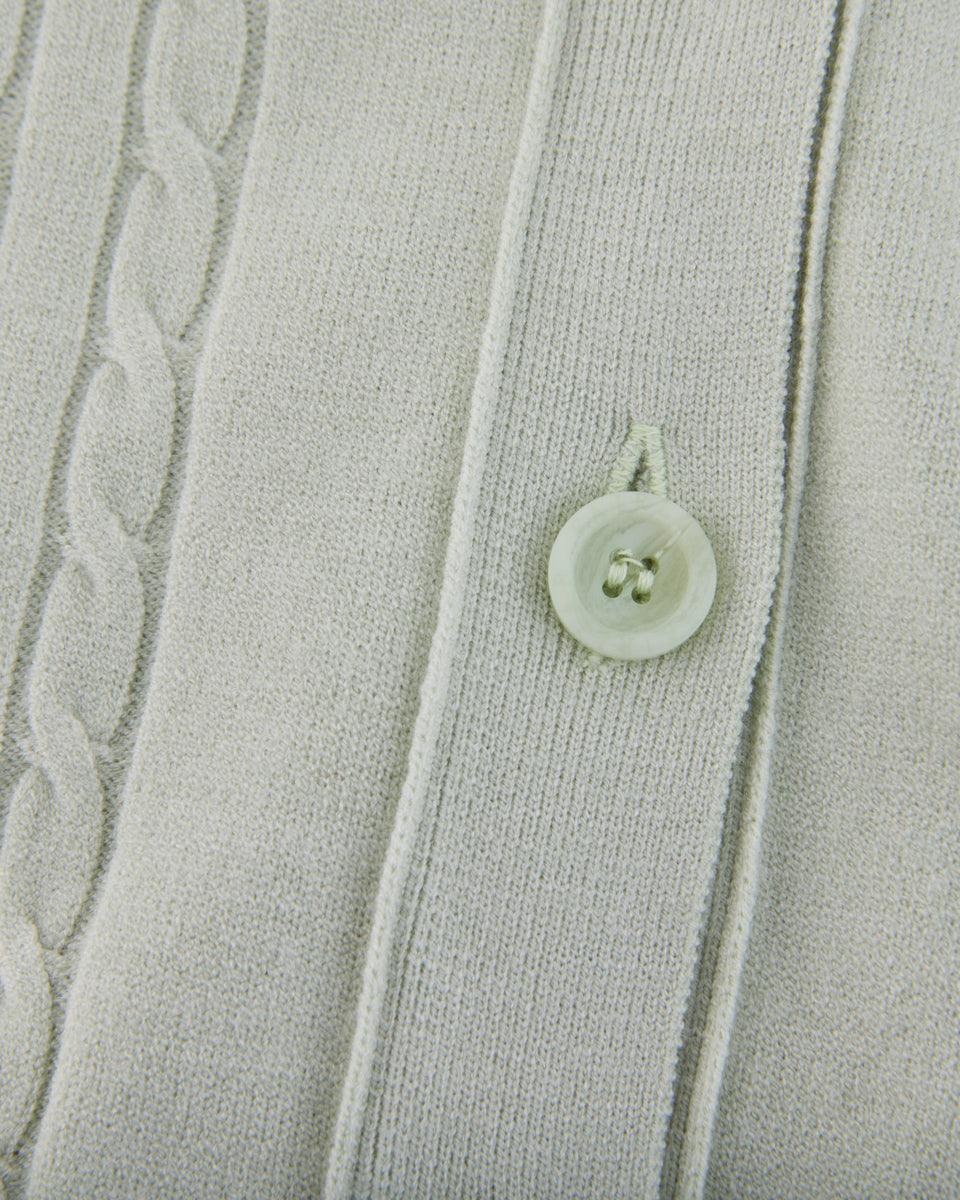 25SS Vネック編み柄ポイントカーディガン