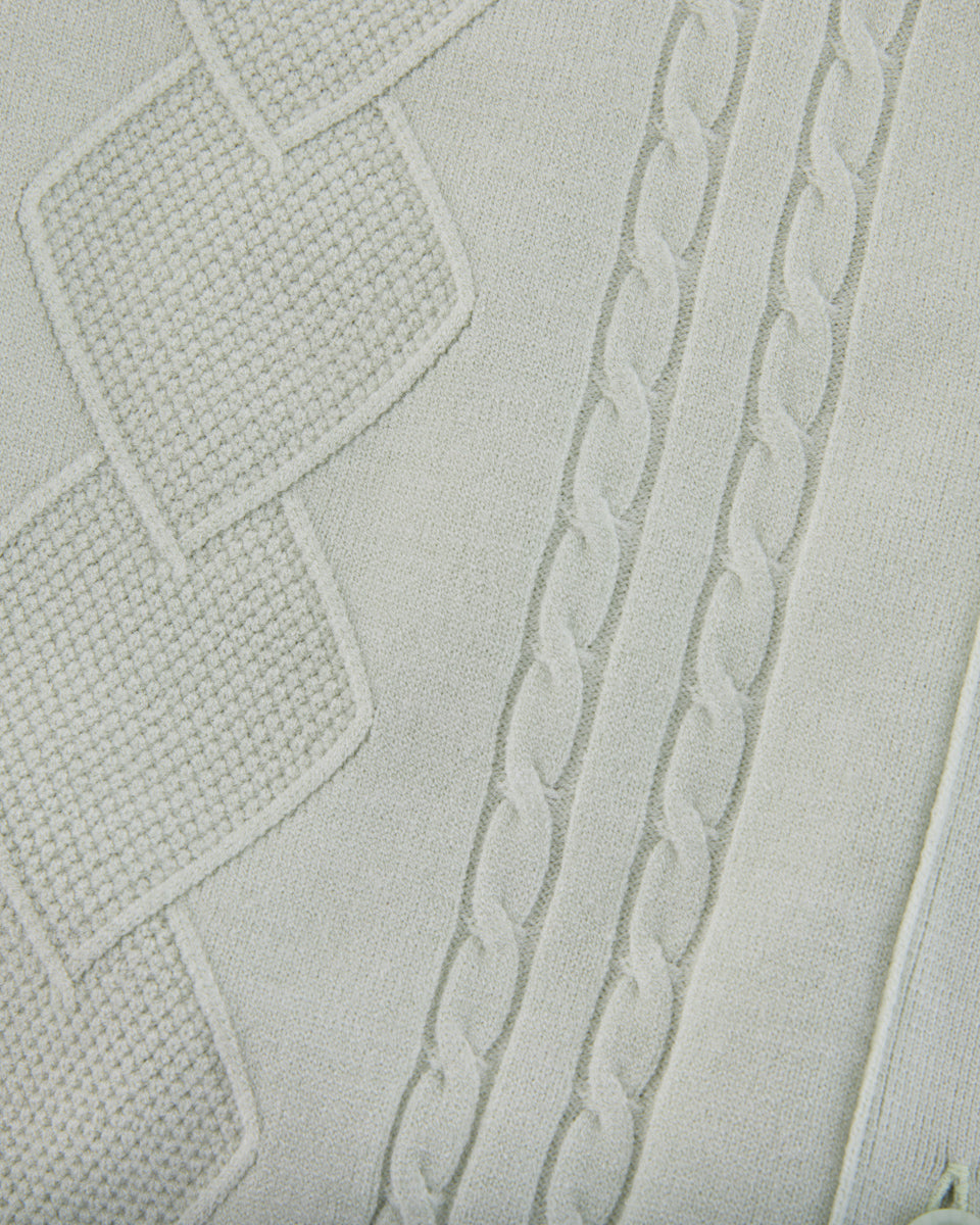 25SS Vネック編み柄ポイントカーディガン