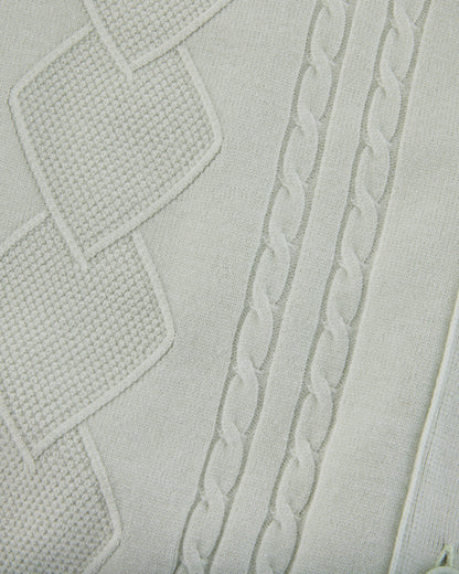 25SS Vネック編み柄ポイントカーディガン