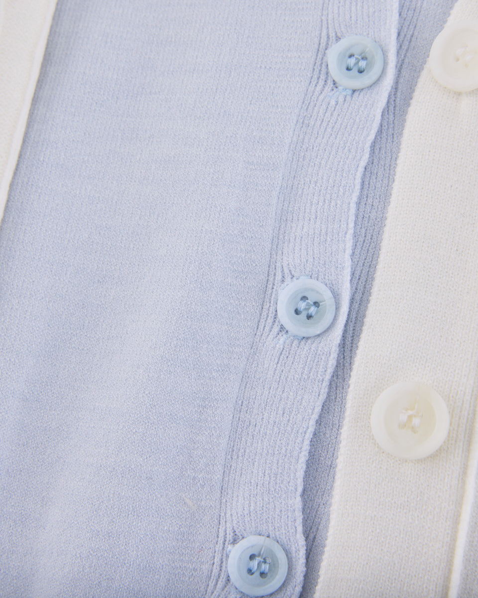 25SS Vネック編み柄ポイントカーディガン