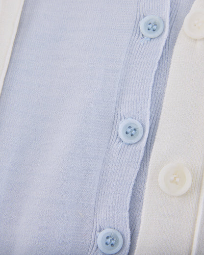 25SS Vネック編み柄ポイントカーディガン