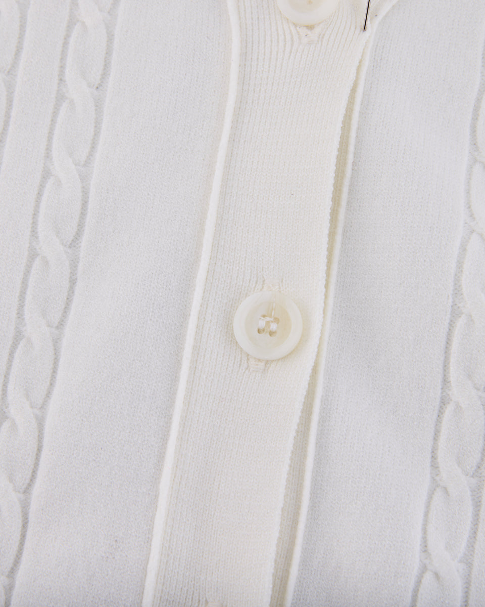 25SS Vネック編み柄ポイントカーディガン