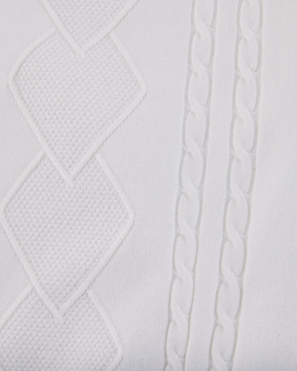 25SS Vネック編み柄ポイントカーディガン