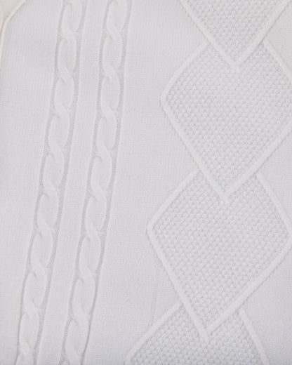 25SS Vネック編み柄ポイントカーディガン