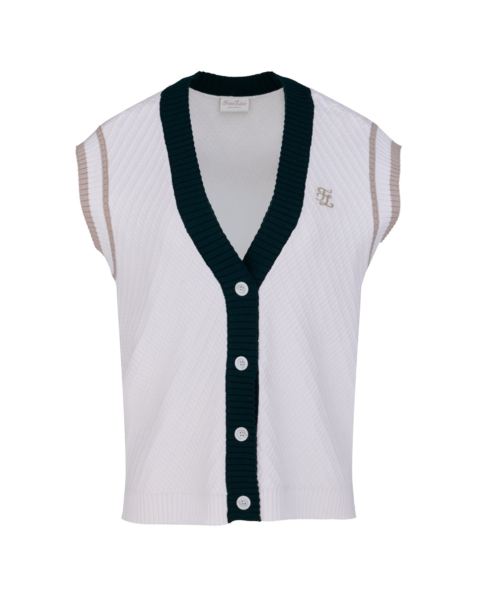 25SS バイカラーVネックベスト