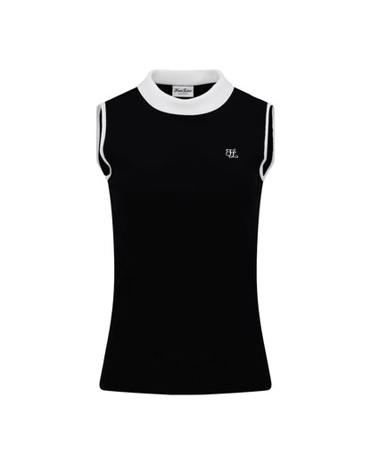 25SS レースリボンノースリーブニット