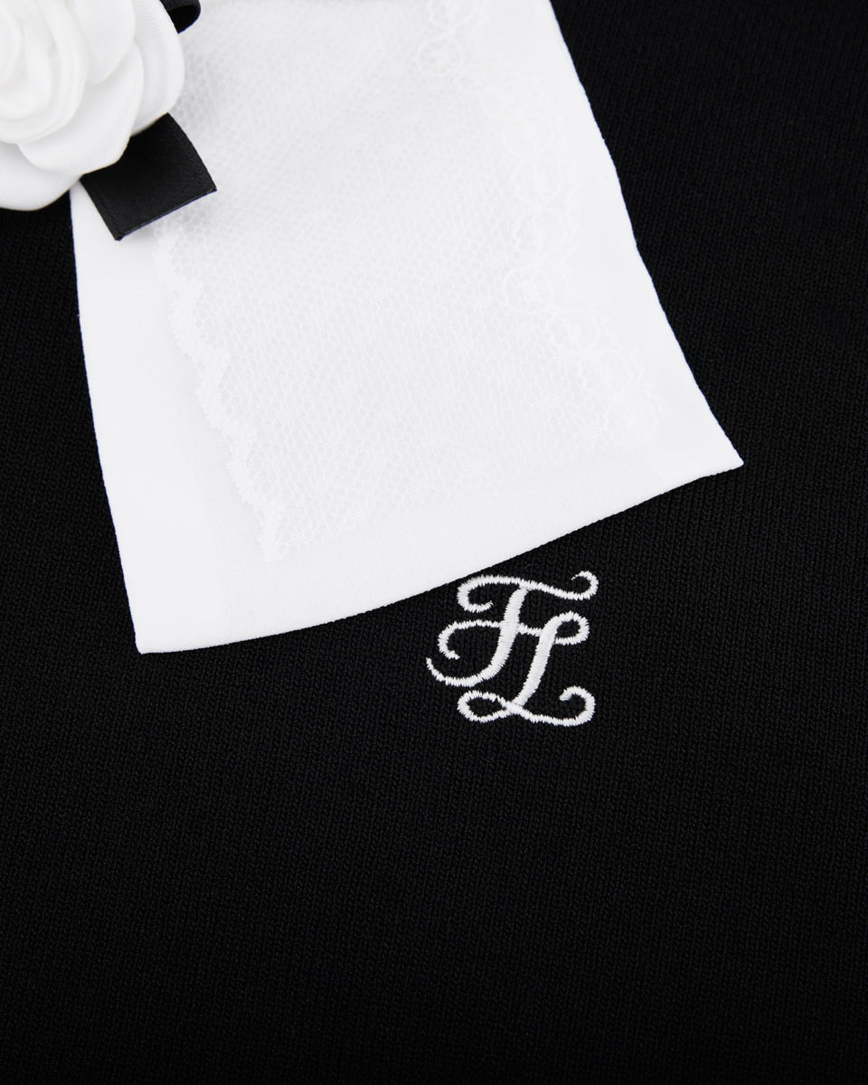 25SS レースリボンノースリーブニット