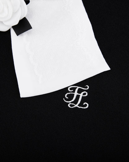 25SS レースリボンノースリーブニット