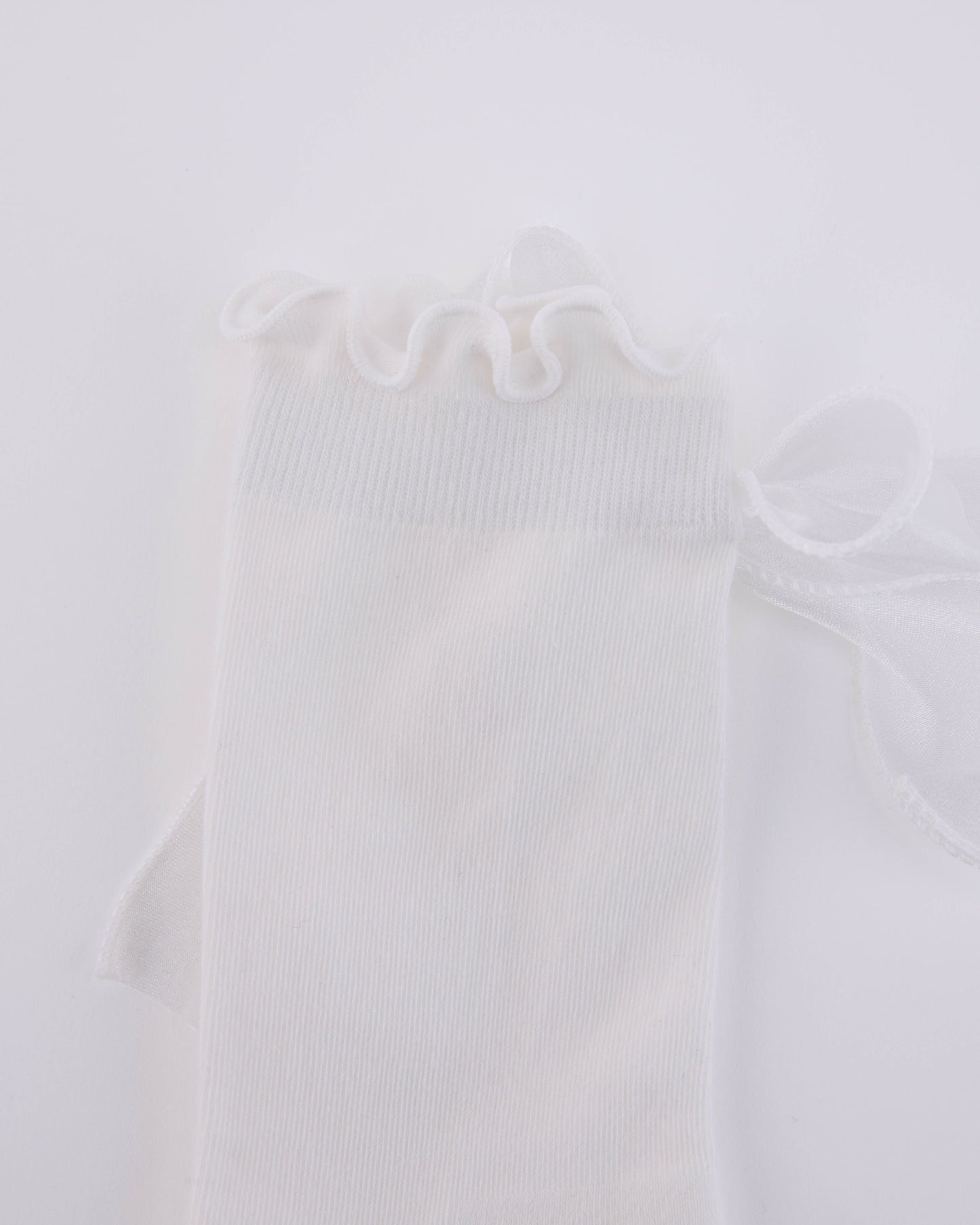 25SS オーガンジーリボン付きアンクルソックス