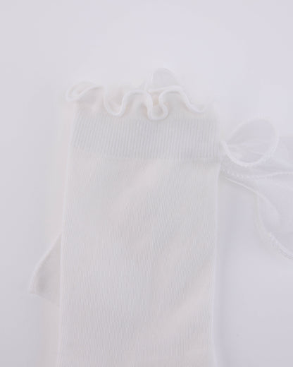 25SS オーガンジーリボン付きアンクルソックス