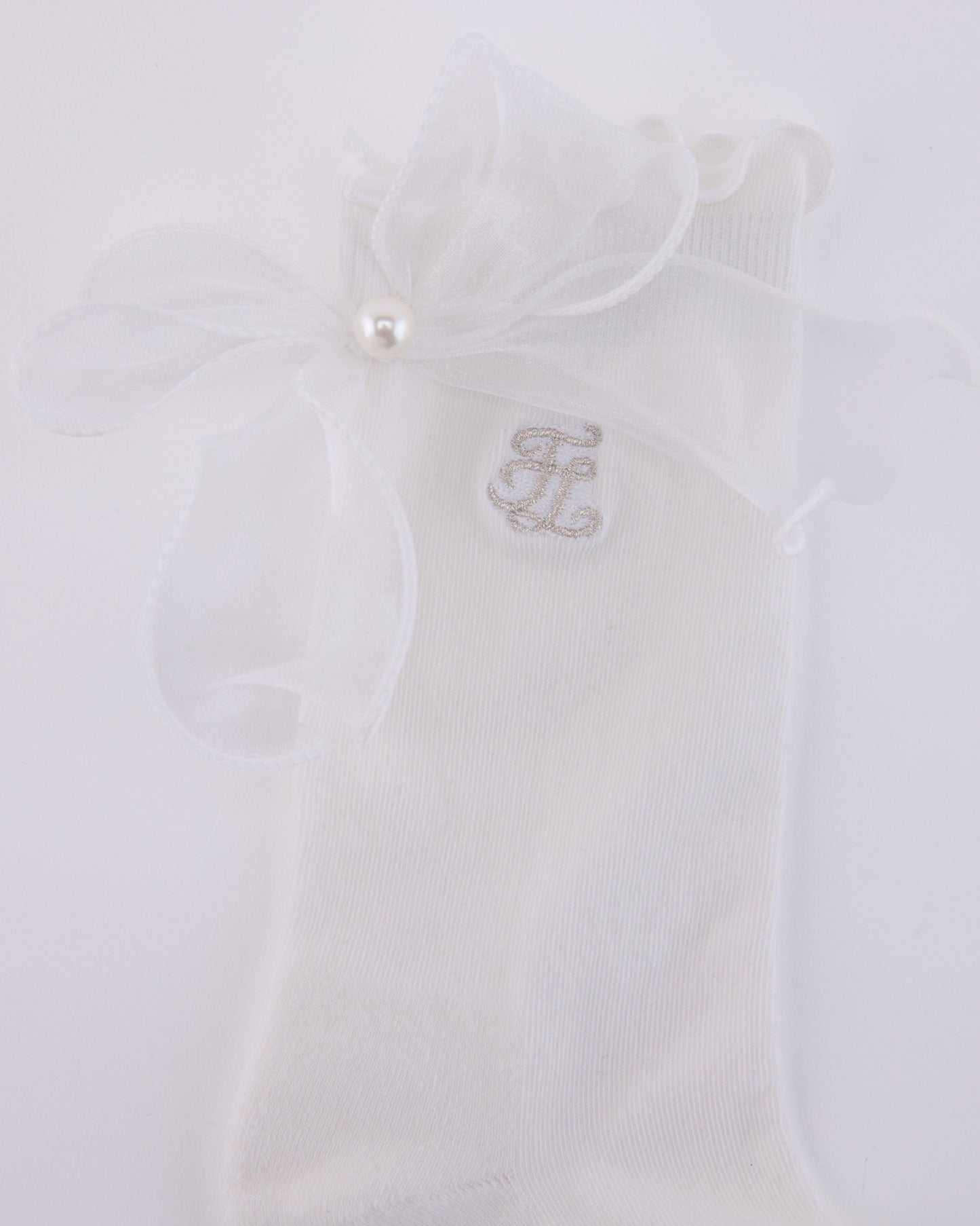 25SS オーガンジーリボン付きアンクルソックス