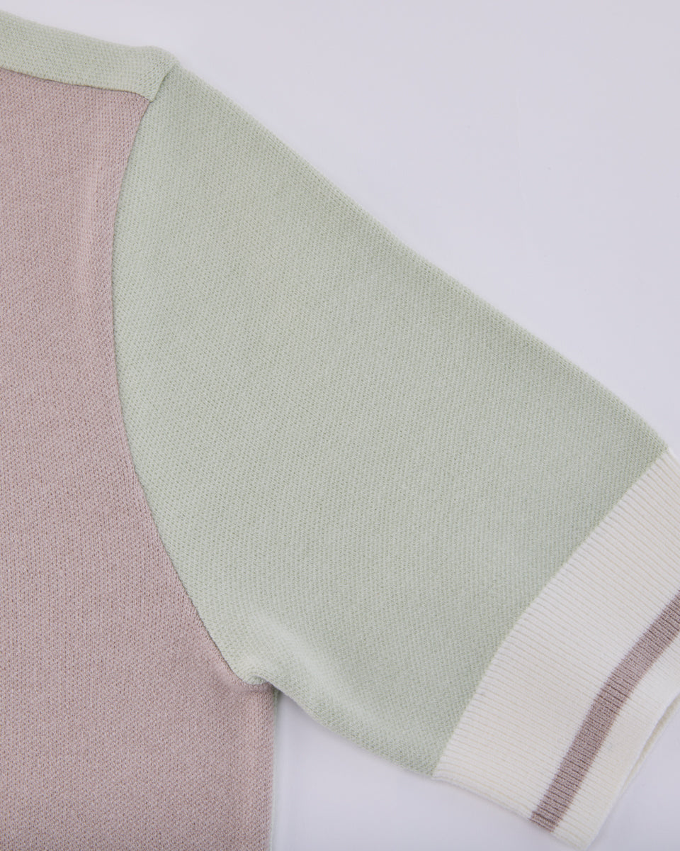 25SS バイカラークロップドニット