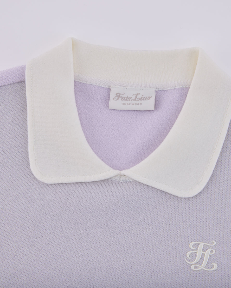 25SS バイカラークロップドニット