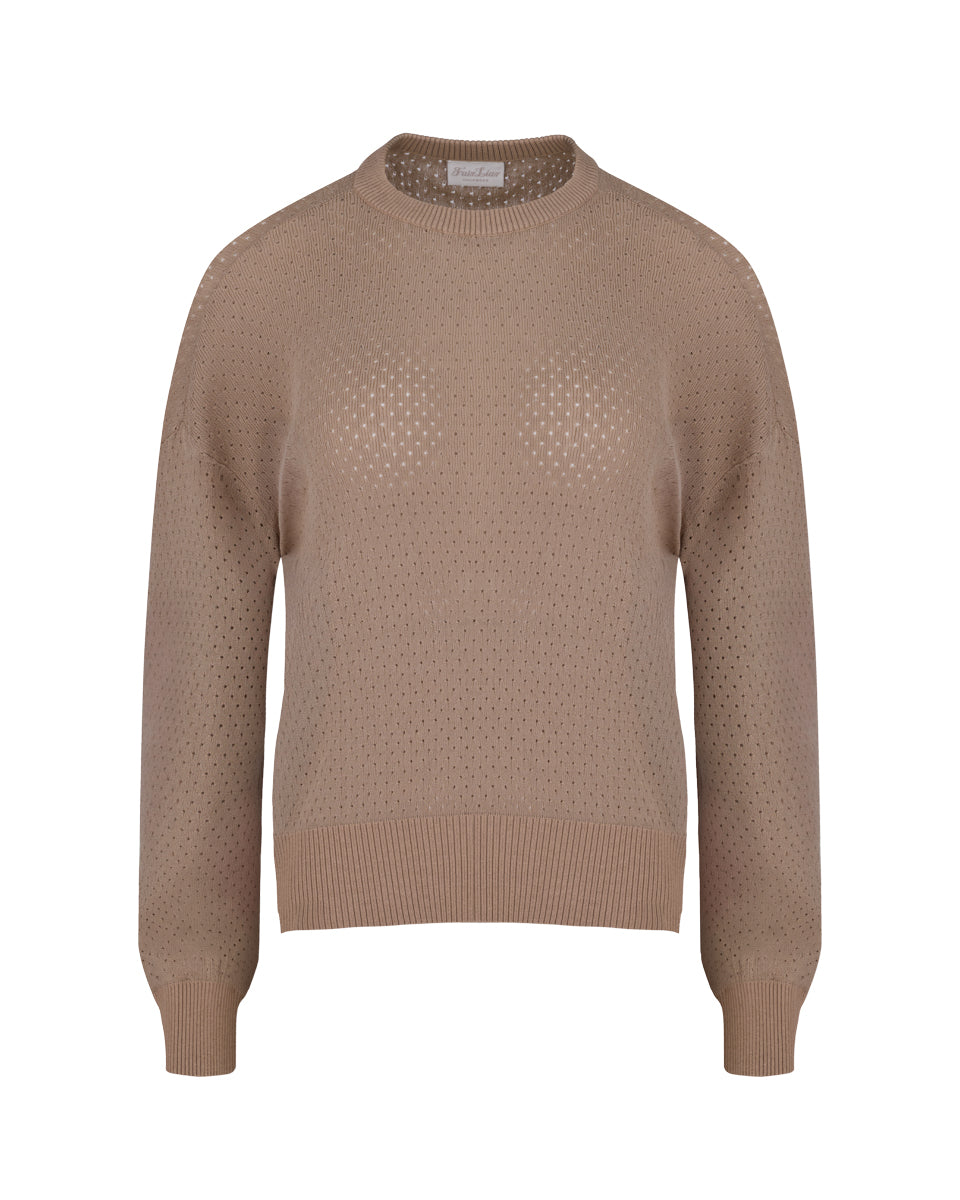 25SS 透かし編みラウンドネックニット