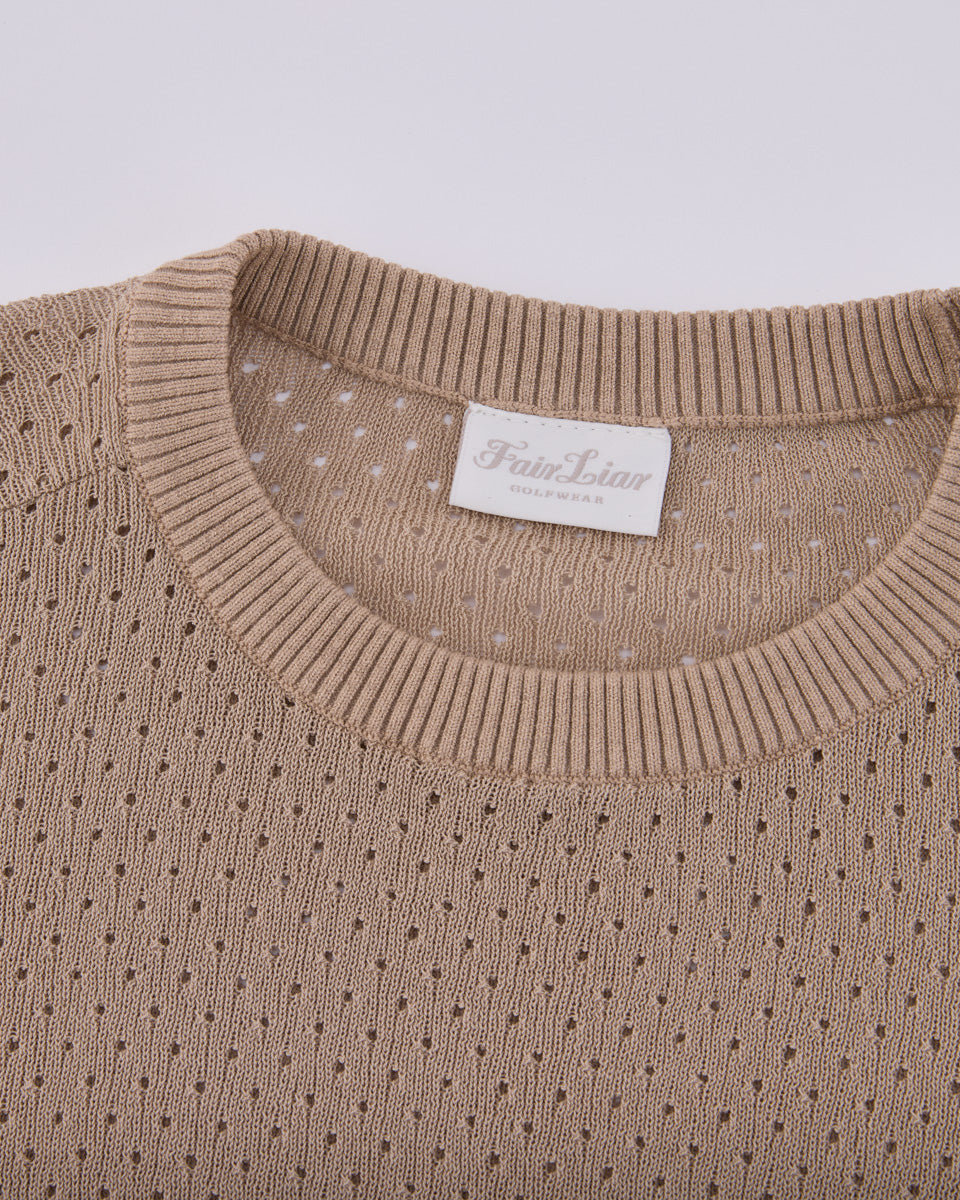 25SS 透かし編みラウンドネックニット