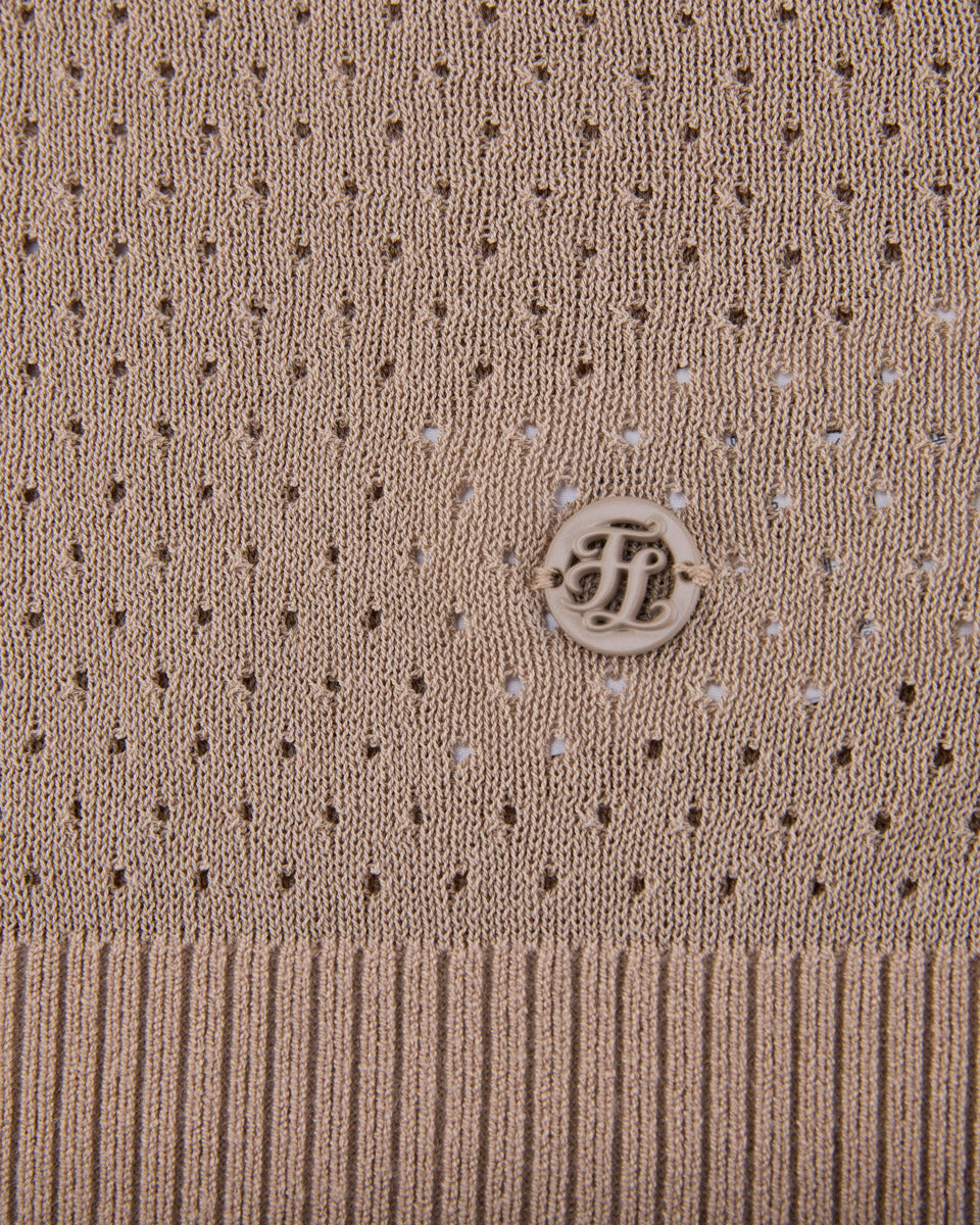 25SS 透かし編みラウンドネックニット