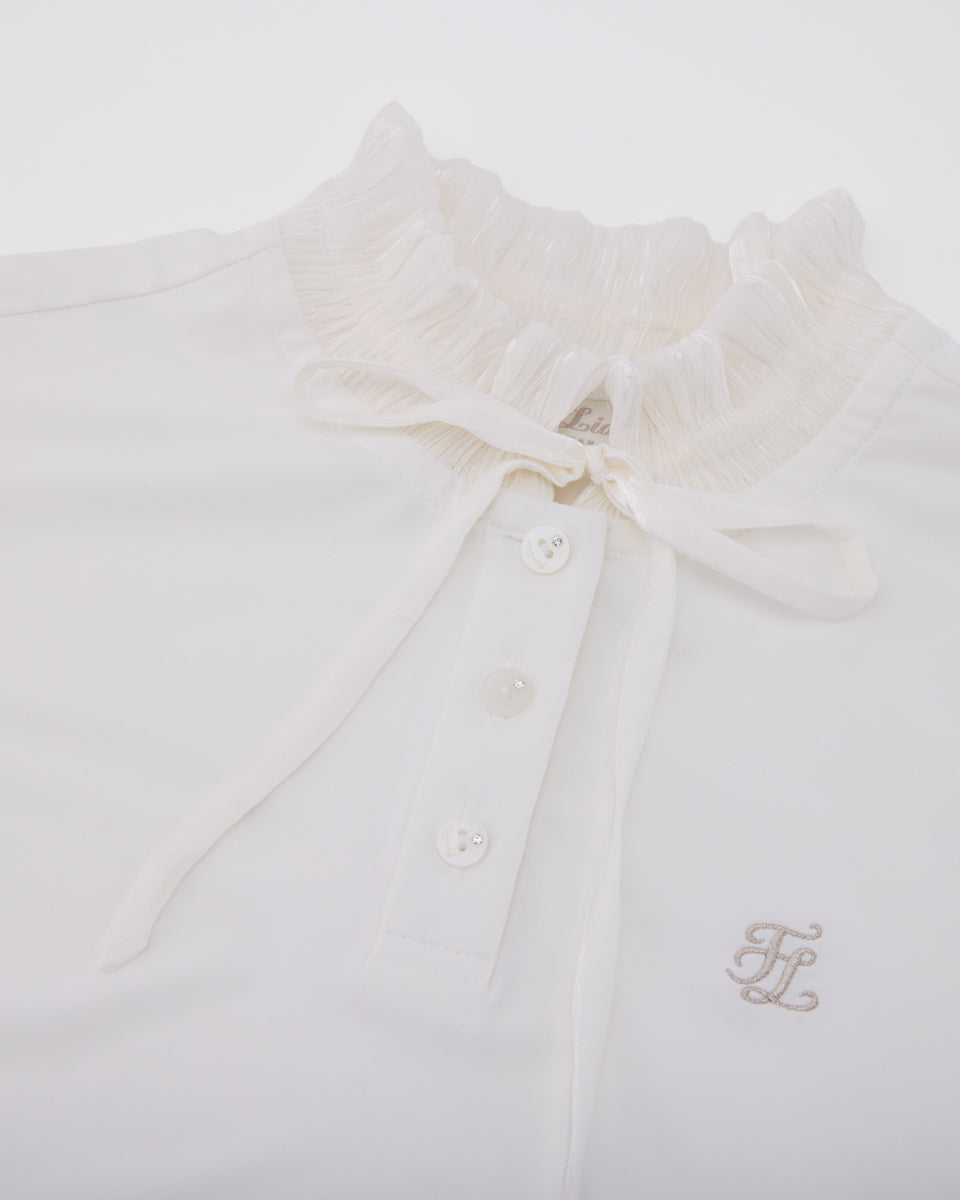 25SS シャーリングリボンハイネックTシャツ