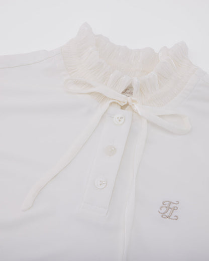 25SS シャーリングリボンハイネックTシャツ