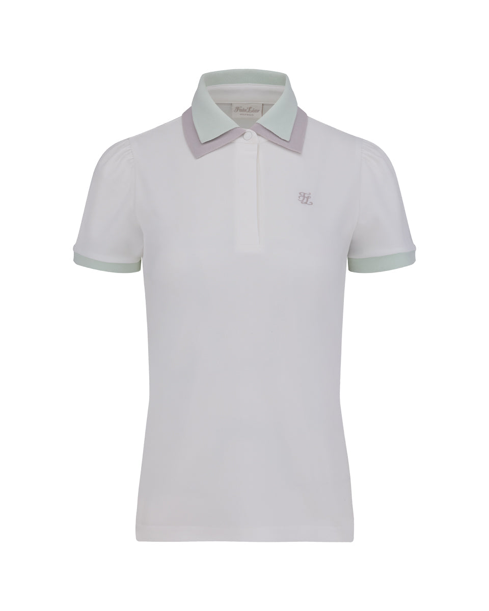 25SS バイカラーダブルカラーTシャツ