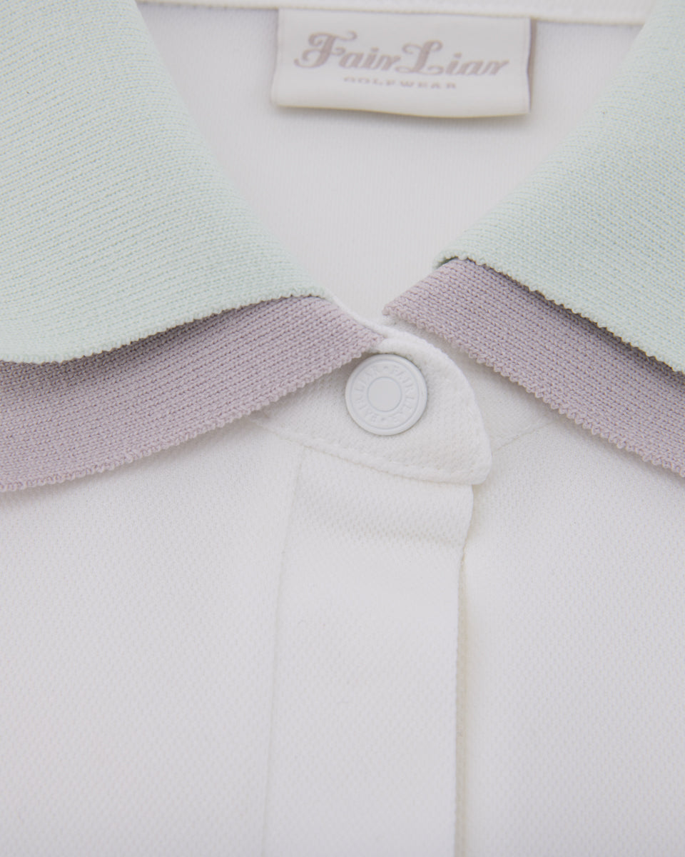 25SS バイカラーダブルカラーTシャツ