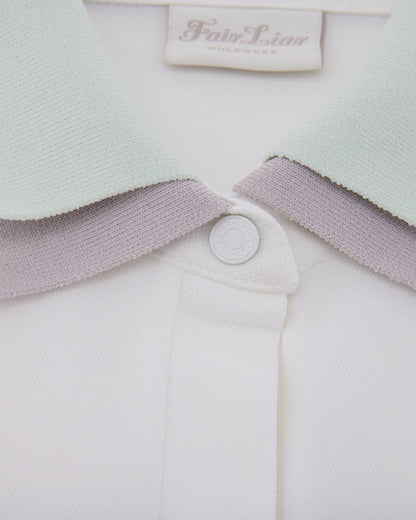 25SS バイカラーダブルカラーTシャツ