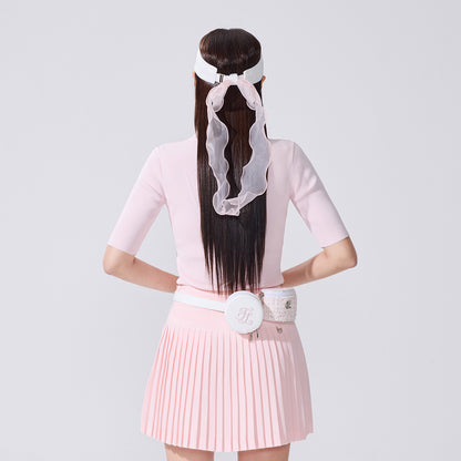 ツイードツインヒップバッグ (コーラル)