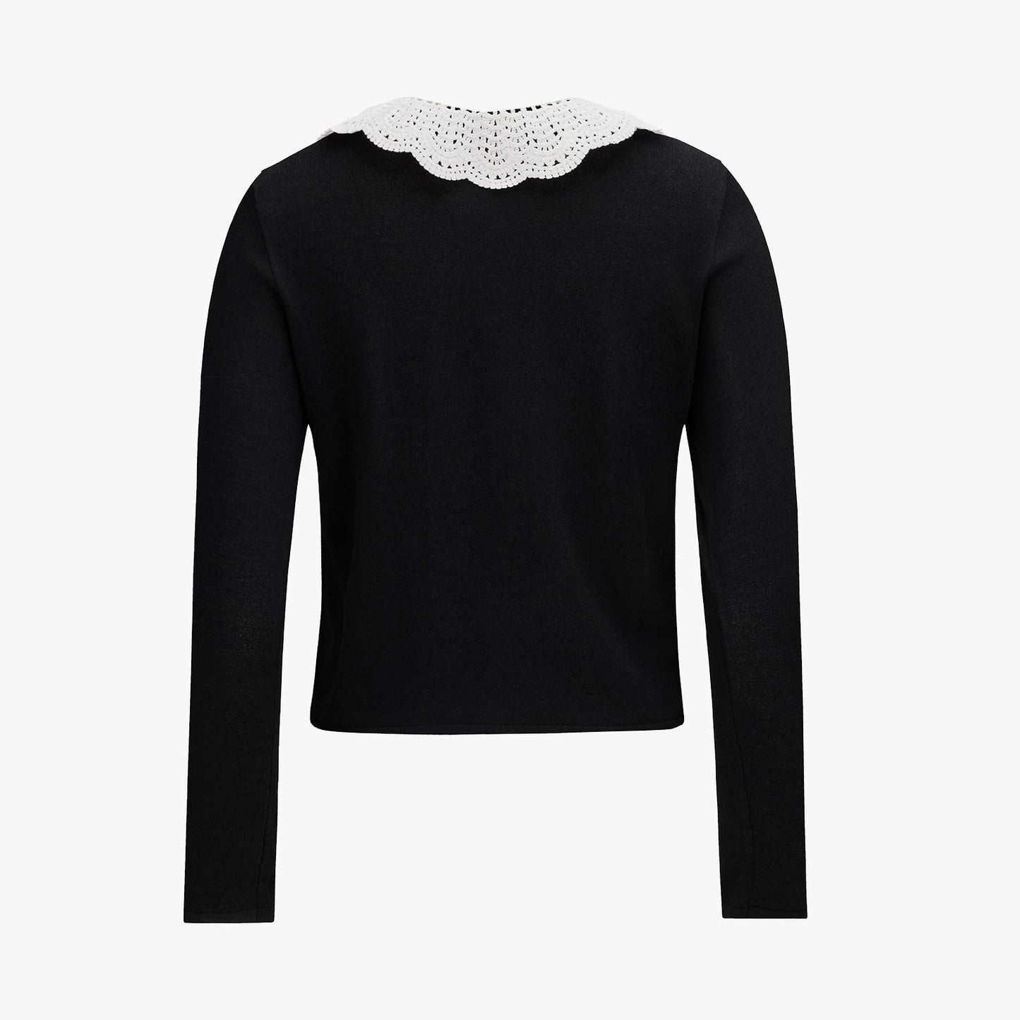 クロシェカラーカーディガン (ブラック)