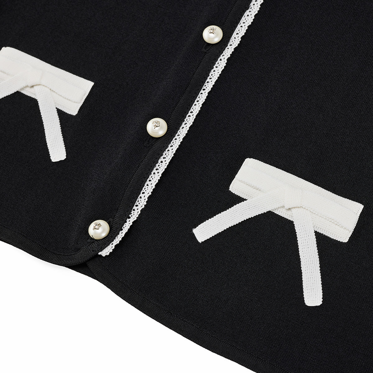 クロシェカラーカーディガン (ブラック)