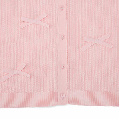 シュシュリボンカーディガン (コーラル)