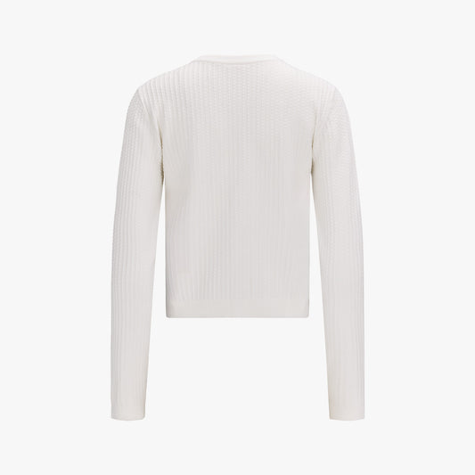 シュシュリボンカーディガン (ホワイト)