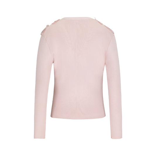 オーガンジーVネックカーディガン (コーラル)