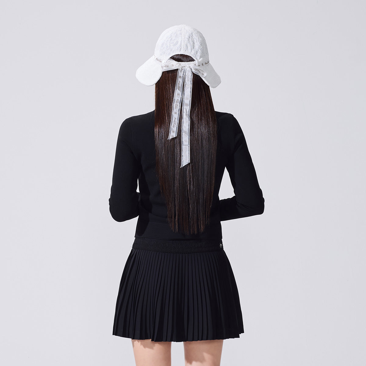 レーススカラップカーディガン (ブラック)