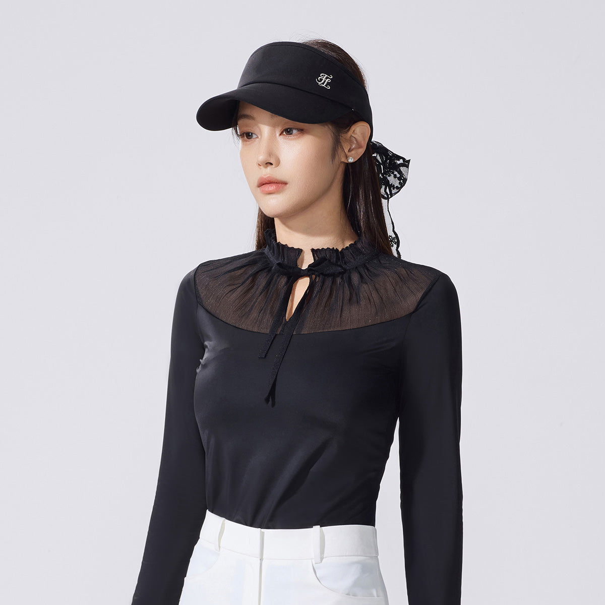 レーススカーフバイザー (ブラック)