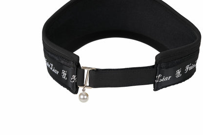 小粒パールロゴテープバイザー (ブラック)