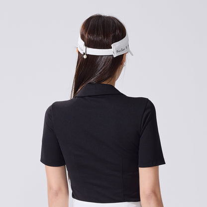 小粒パールロゴテープバイザー (ホワイト)