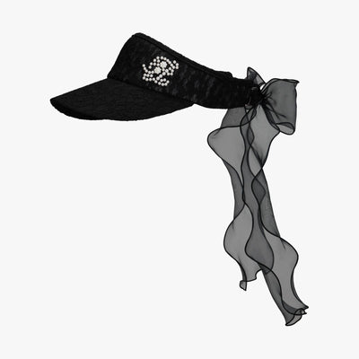 レースパールオーガンジーバイザー (ブラック)