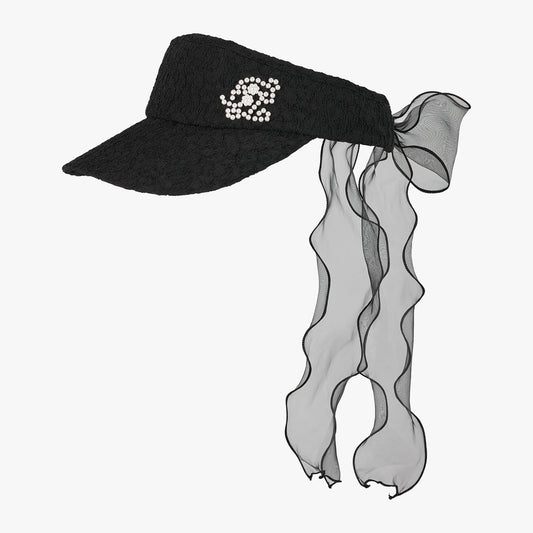 レースパールオーガンジーバイザー (ブラック)