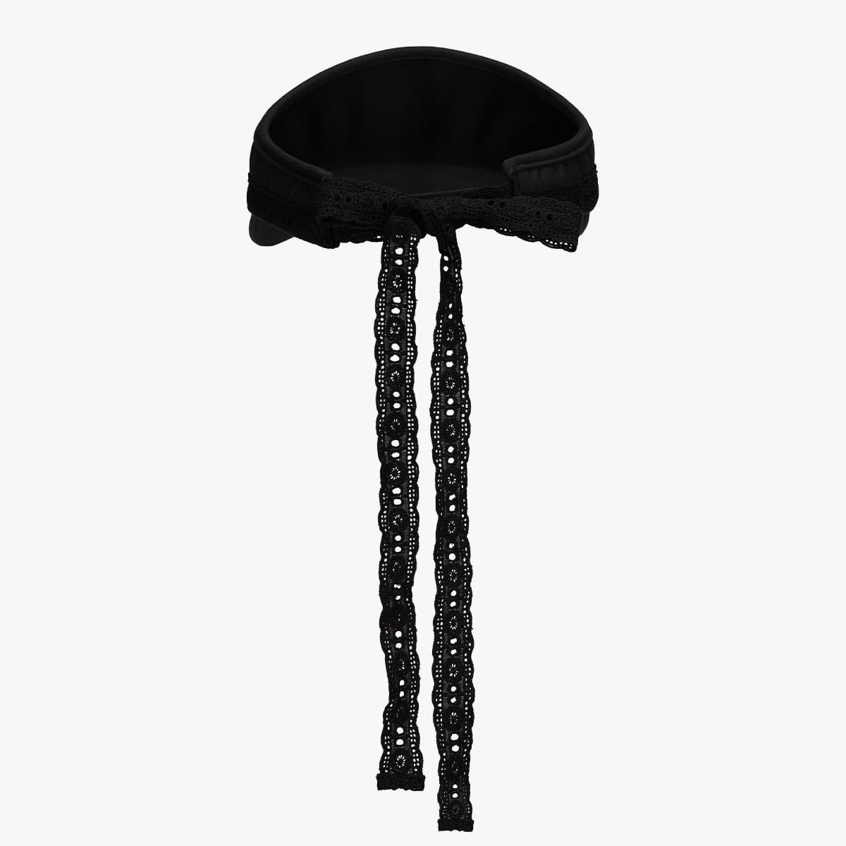 レーススカラップリボンバイザー (ブラック)