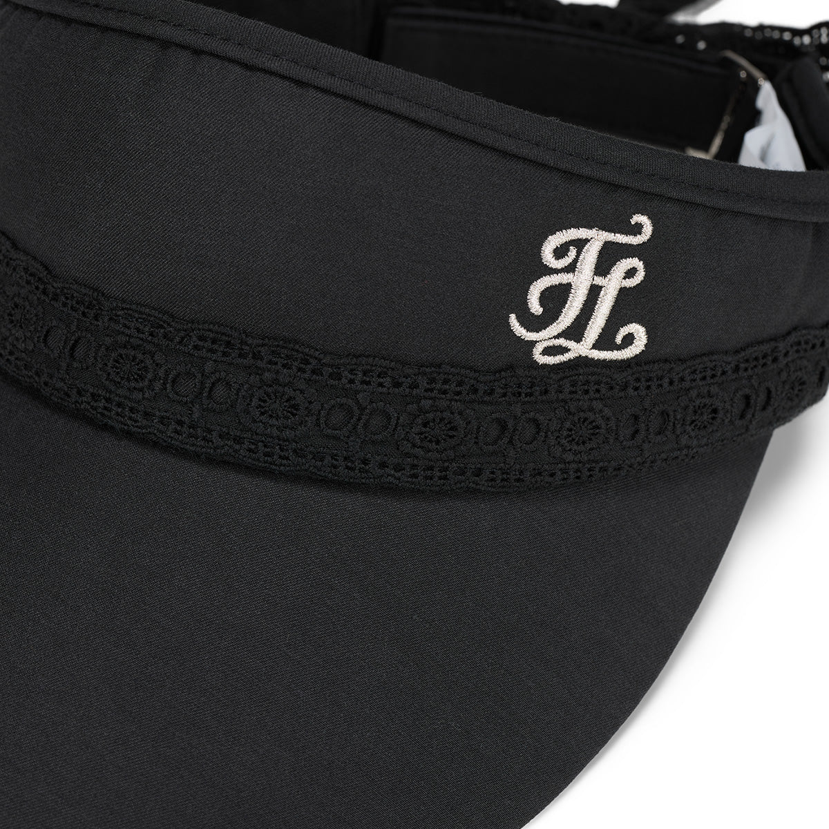 レーススカラップリボンバイザー (ブラック)