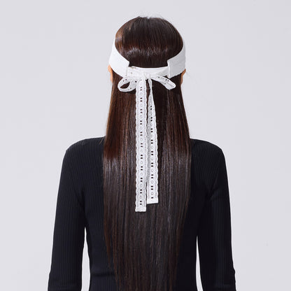 レーススカラップリボンバイザー (ホワイト)