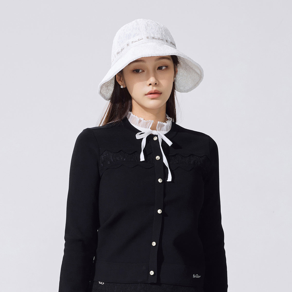 レースボンネットハット (ホワイト)