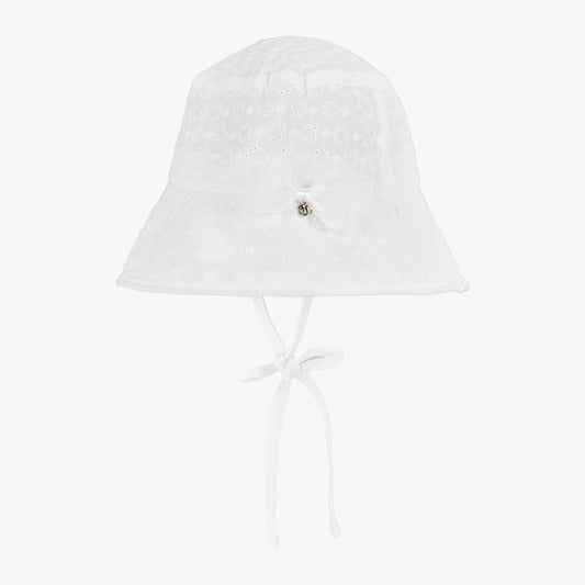 レースアイレットバケットハット (ホワイト)