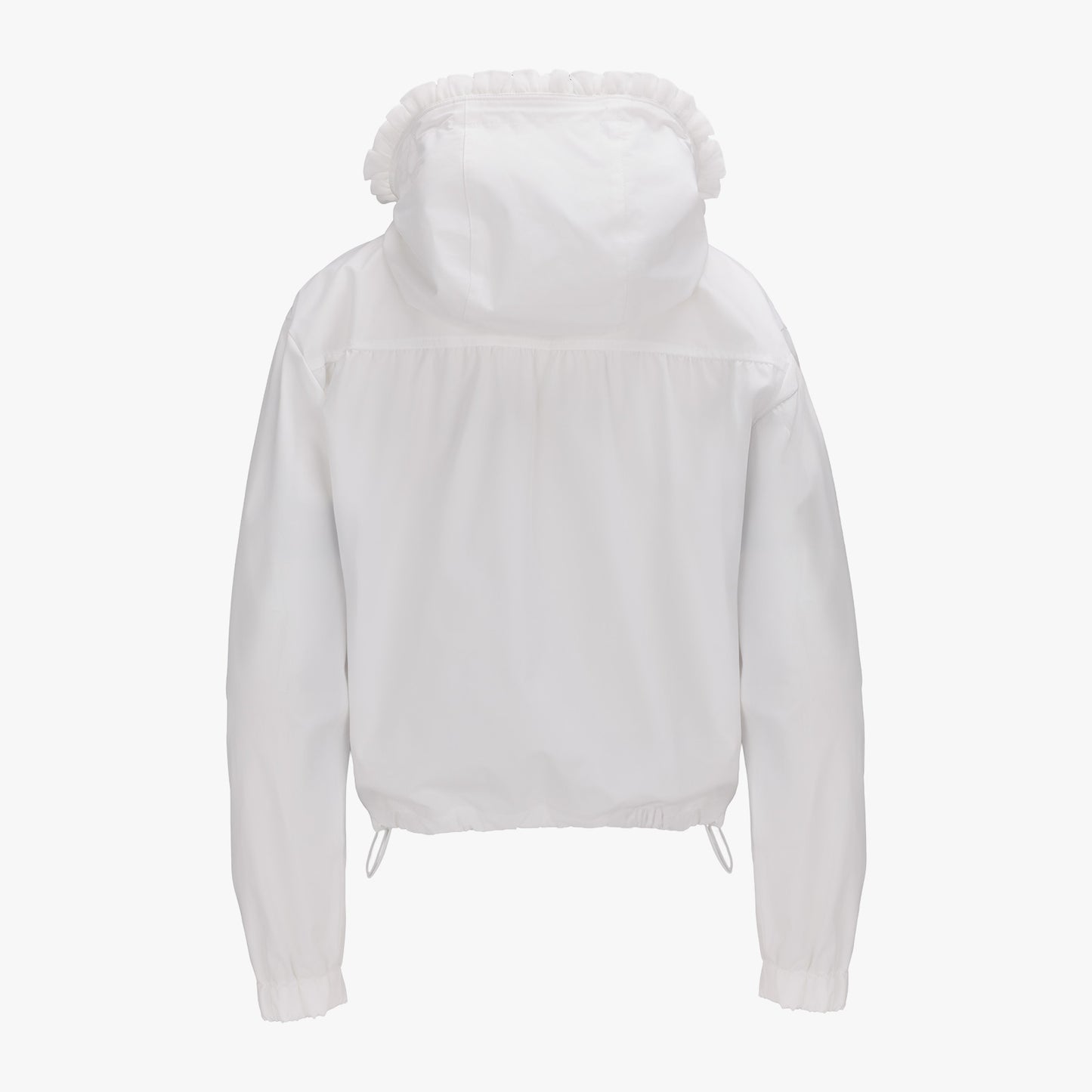 フリルフードジップジャンパー (ホワイト)