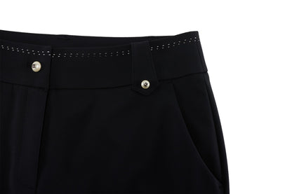 パールステッチセミブーツカットパンツ (ブラック)